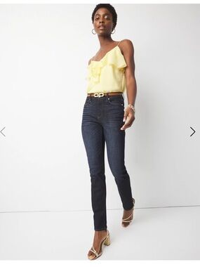 White House Black Market High-Rise Slim Sculpt jeans, dark Moselle Rinse size 6